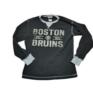 Boston Bruins Shirt Mens M Black NHL Hockey Thermal Long Sleeve Outerstuff